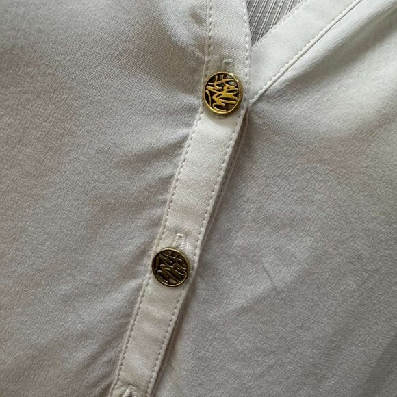 Lilly Pulitzer Elsa Blouse White Large 100% Silk - Picture 7 of 8